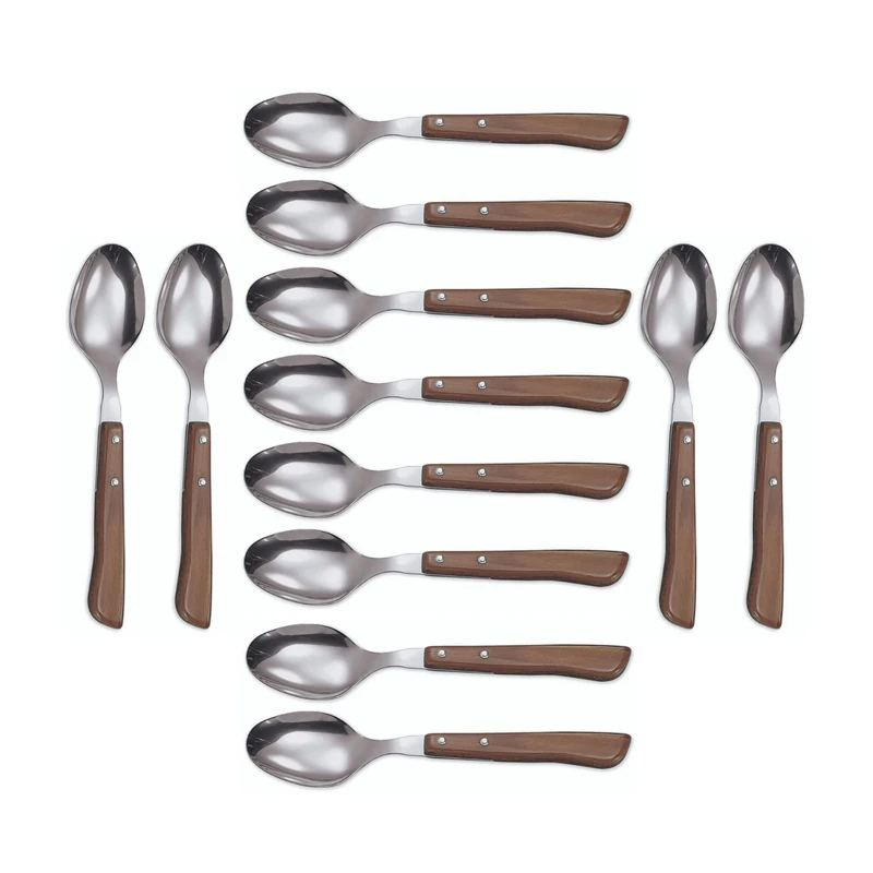 Arcos Table Knives - Box 12 Pieces Table Spoon - Stainless Steel 18/10 and 200 mm (7.87 Inch) - Handle Polypropylene Brown Colour (12 Piece)