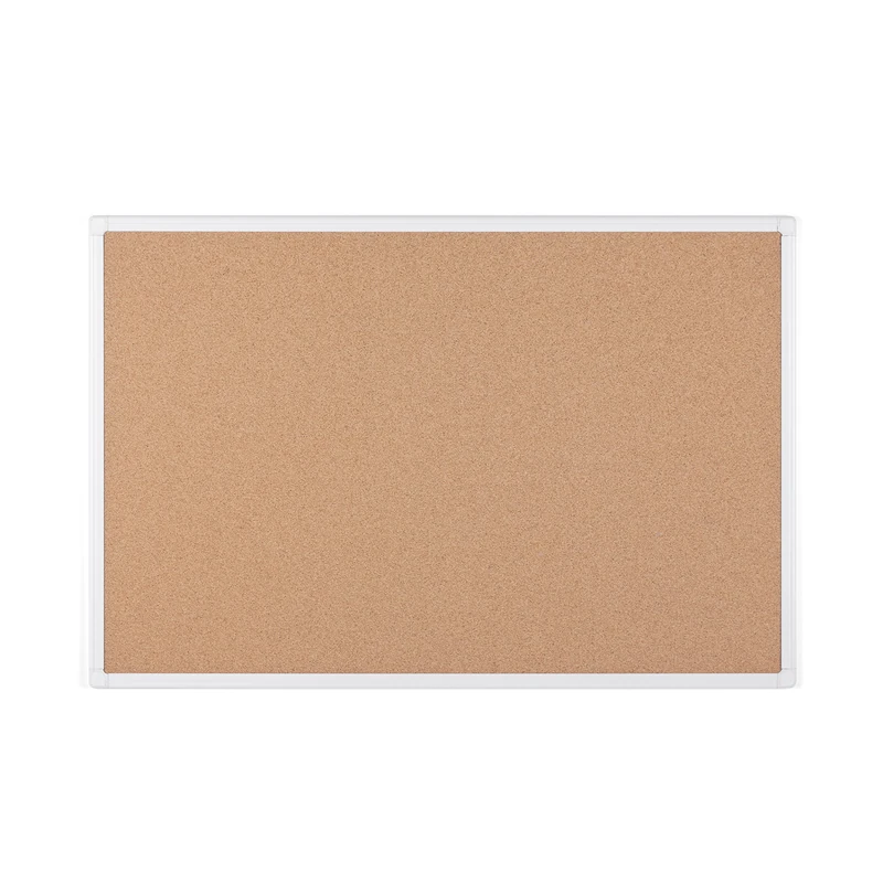 Bi-Office Anti-Microbial Cork Board Maya, White Aluminum Frame, 60 x 45 cm - Image 1