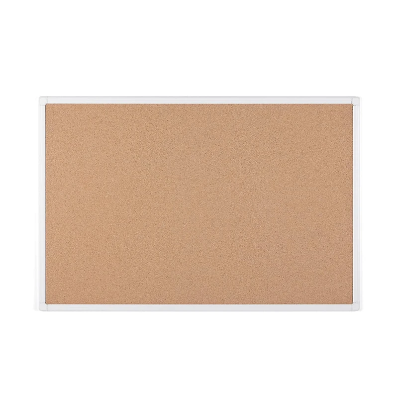 Bi-Office Anti-Microbial Cork Board Maya, White Aluminum Frame BCA031226 1200mm x 900mm,white, beige