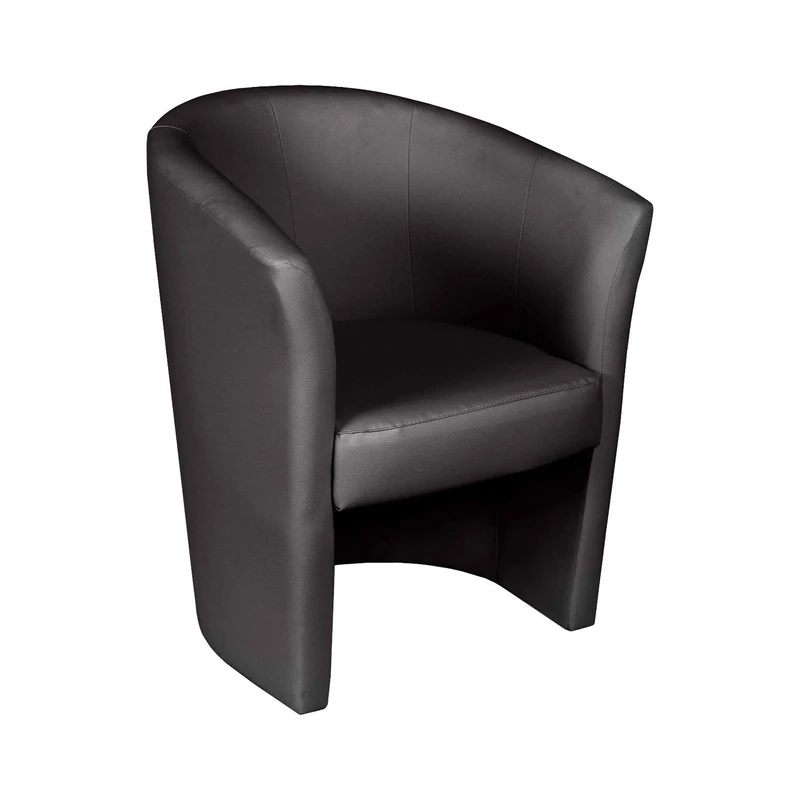 Esidra Dmora - Armchair Abrera, Living room armchair, Padded seat, Chair with eco-leather armrests, 64x63h76 cm, Black