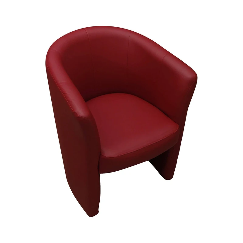 Esidra Dmora - Armchair Abrera, Living room armchair, Padded seat, Chair with eco-leather armrests, 64x63h76 cm, Red