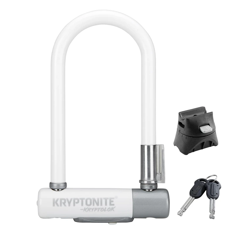 Kryptonite Kryptolok Mini-7 Bike U-Lock, Heavy Duty Anti-Theft Bicycle U Lock, 12.7mm Shackle with Mounting Bracket and Keys, High Security Lock for Bicycles Scooters