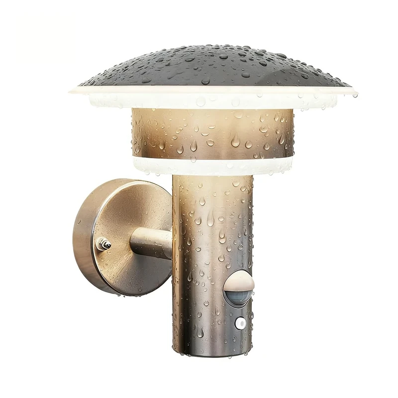 NBHANYUAN Lighting Outdoor LED Wall Light with Motion Sensor 4 Modes Outside Lights SUS316 Stainless Steel Mains Powered PIR Weatherproof 3000K Warm White Light for Front Door, Porch 1000LM IP54