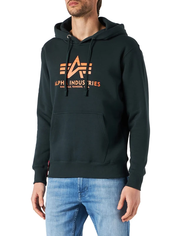 Alpha Industries Basic Hoody Hooded Sweat for Men Dark Petrol
