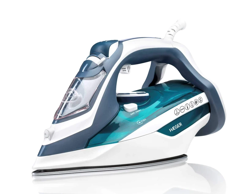 HAEGER Steam Iron Ultra STEAM 2800-2800 W, Stainless Steel, with Anti-Drip System, Anti-Scalant and Self-Cleaning