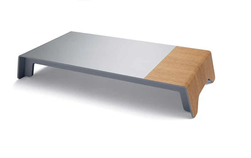 SIGEL SA404 Designer Monitor Stand, metallic/wood look, acrylic, 52 x 25 x 8 cm
