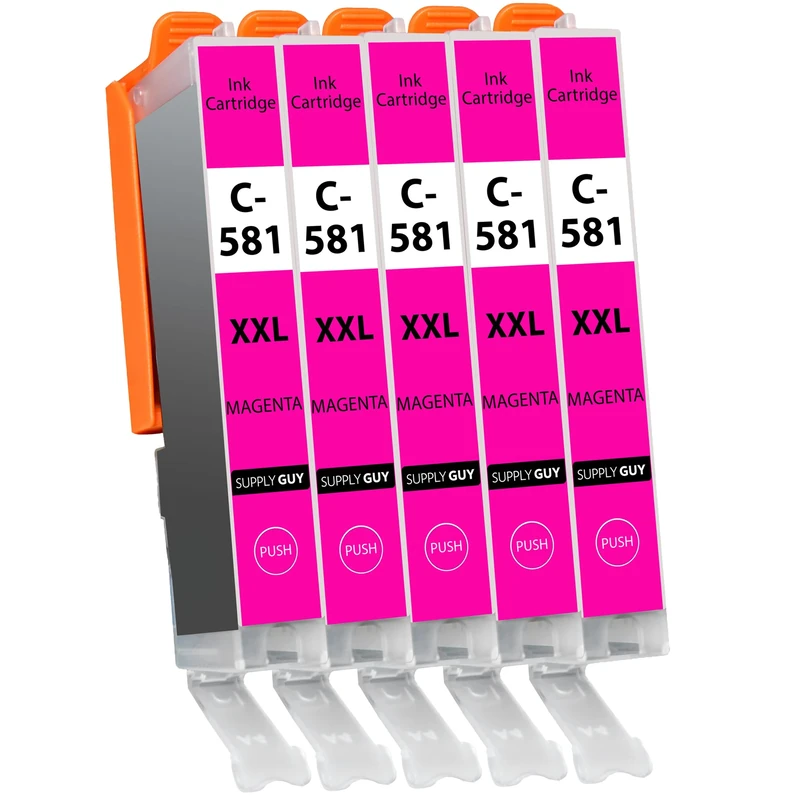 Supply Guy 581XXL Ink Cartridges Magenta compatible with Canon CLI-581 XXL for Pixma TS705 TS705a TS6350 TS6350a TS6351 TS6351a TS6300 TR8550 TS9550 Multipack 5 Printer Cartridges 581 XXL