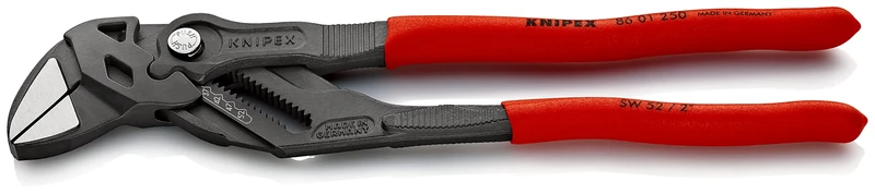 KNIPEX Pliers Wrench Pliers and a Wrench in a Single Tool Self-Service Card with Non-Slip Plastic Coating 250 mm, 86 01 250 SB