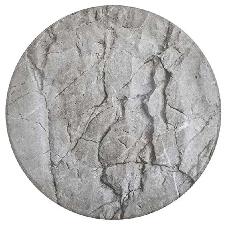 H&H Carrara Set of 12 Plates Stoneware Marble Effect Petra Piatti Piani Grey - Image 1