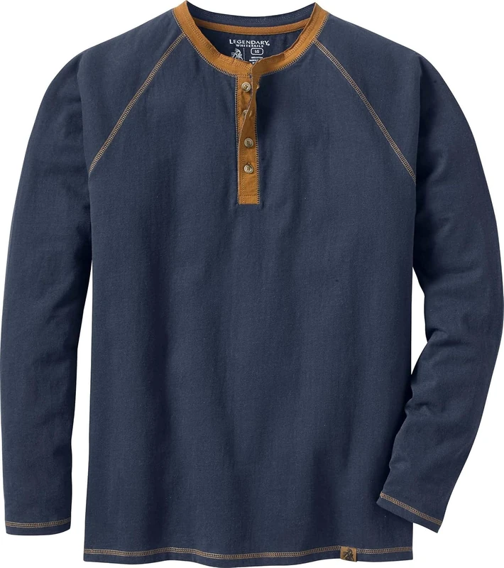 Legendary Whitetails Men's Recluse Henley, Navy, Large Tall