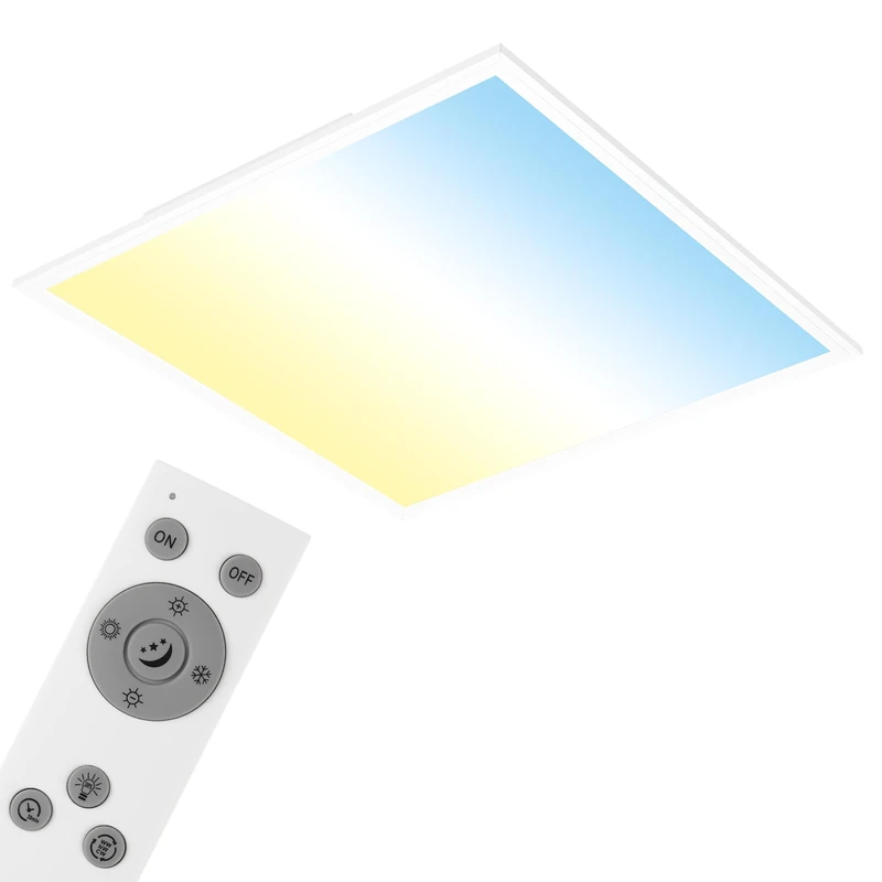 BRILONER Leuchten LED Ceiling Light Panel, Dimmable, Colour Control, Remote Control, 36 W, 3800 lm, LED Lamp, Living Room Lamp, Ceiling Light, White, 59.5 cm