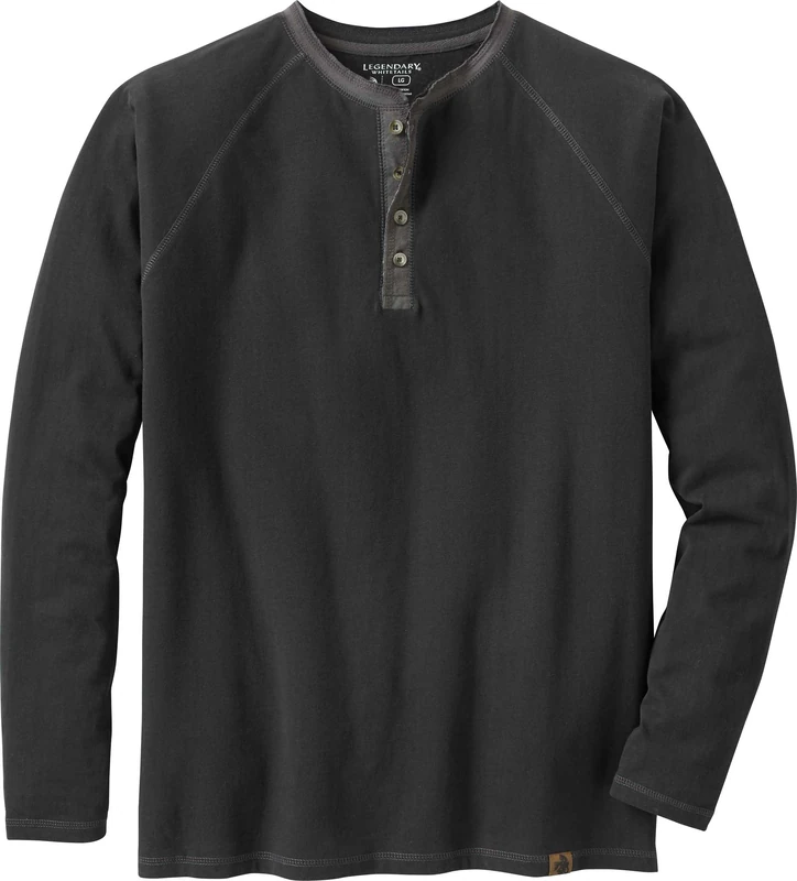 Legendary Whitetails Men's Standard Recluse Henley, Black, Large