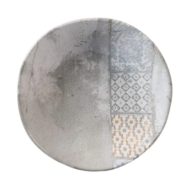 H&H Set of 12 Plates Malaga Piatti Fondi Grey