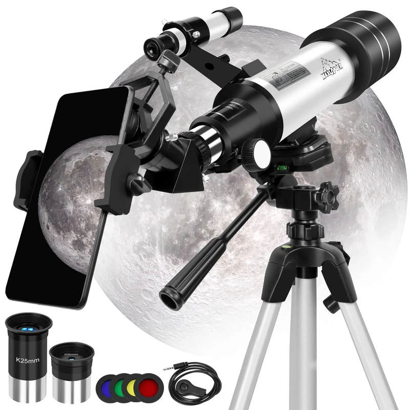 MAXLAPTER Telescopes for Astronomy for Kids and Teenager Beginners, 400/70mm, Portable Equipped with Tripod, Smartphone Adapter