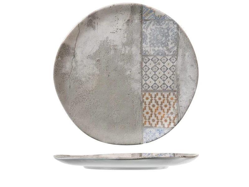 H&H Set of 12 Plates Malaga Piatti Piani Grey