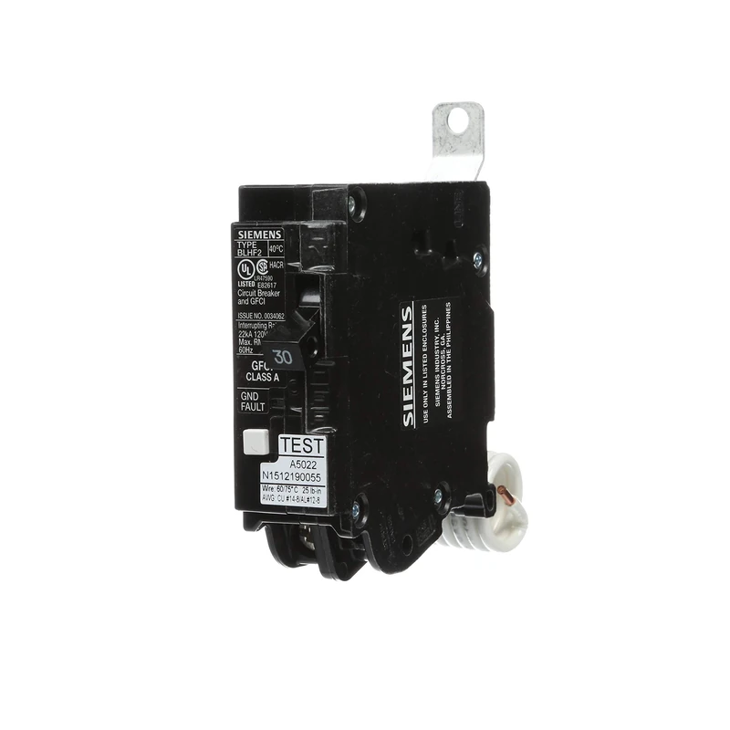 30 Amp Single Pole 22kA Type BLF Bolt On GFCI Circuit Breaker