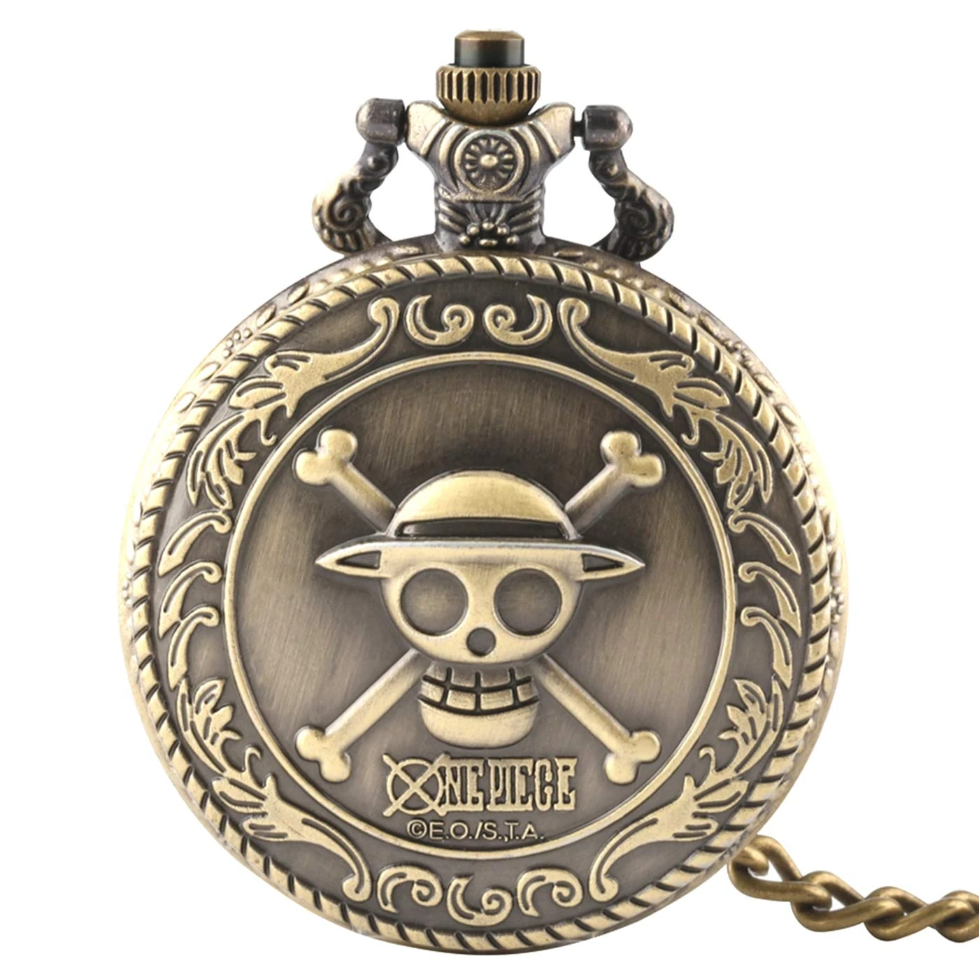 Men's or Women's Pocket Watch, Full Hunter Fashion One Piece Skull Quartz Pocket Watch Chain, Gift for Men or Women
