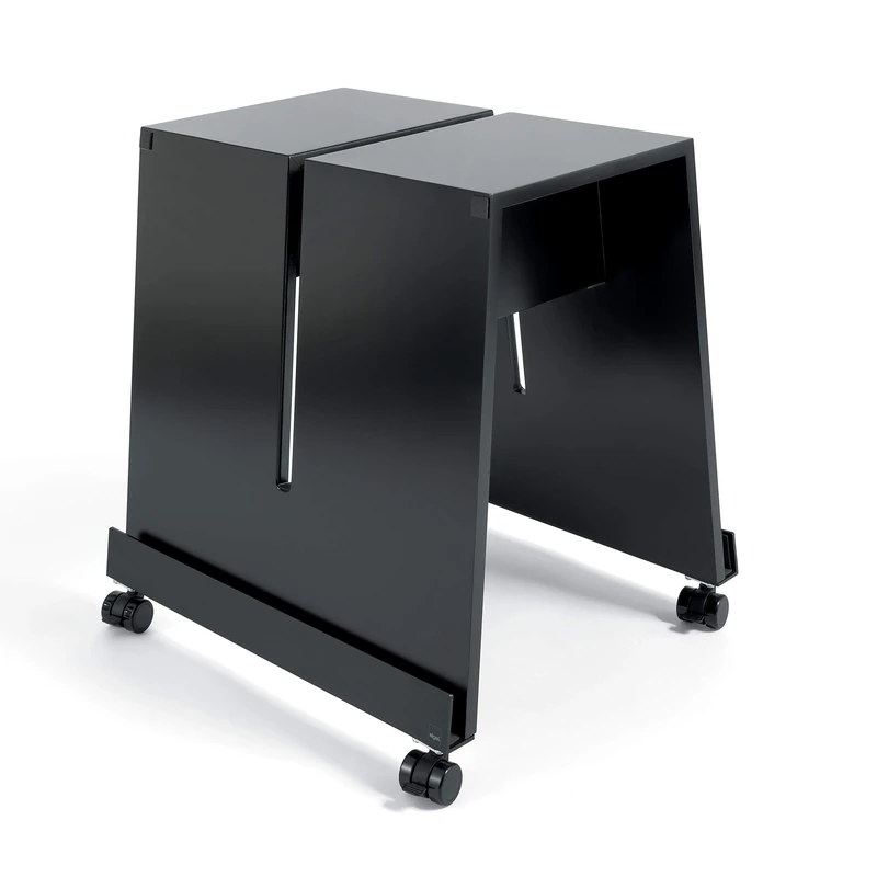 SIGEL MU050 Varnished MDF Stand, 52 x 46 x 55 cm, for portable WhiteBoards and pinBoards, lockable casters, Black