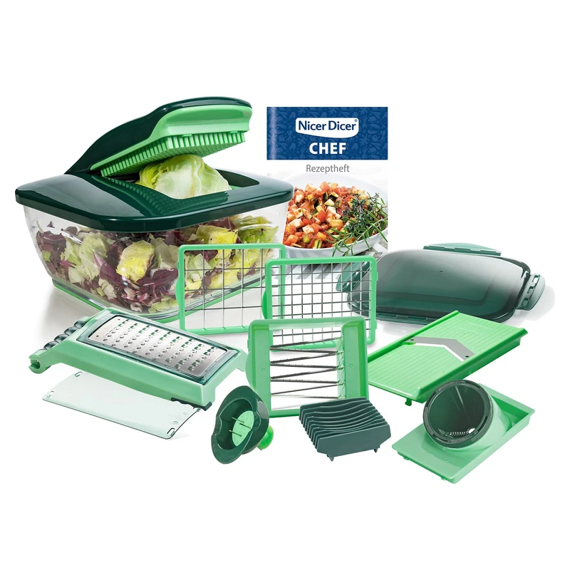 NICER DICER DICERCHEF01 The New Version Chef for Even More Pleasure in Healthy and Quick Cooking, Green - Image 1
