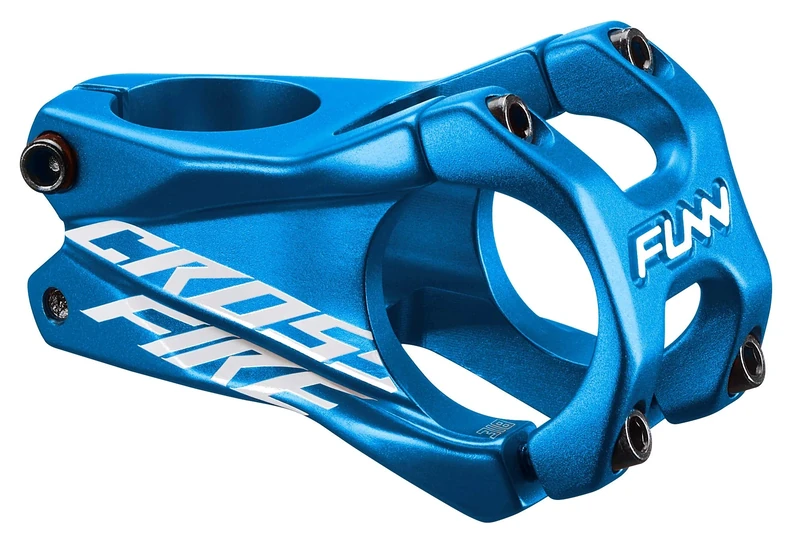 Funn Crossfire Mountain Bike Stem with 31.8mm Bar Clamp - Durable and Lightweight Alloy Bike Stem for Mountain Bike and BMX Bike, Length 50mm stem (Blue)