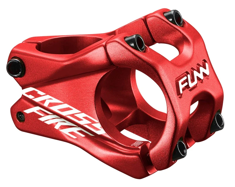 Funn Crossfire Mountain Bike Stem with 31.8mm Bar Clamp - Durable and Lightweight Alloy Bike Stem for Mountain Bike and BMX Bike, Length 35mm stem (Red)