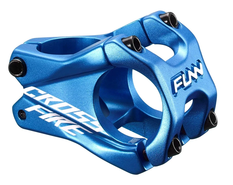 Funn Crossfire Mountain Bike Stem with 31.8mm Bar Clamp - Durable and Lightweight Alloy Bike Stem for Mountain Bike and BMX Bike, Length 35mm stem (Blue)