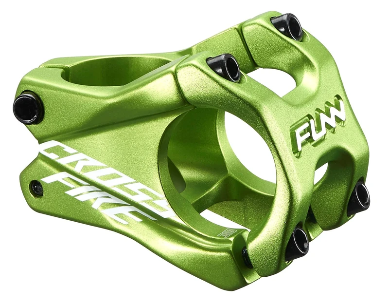 Funn Crossfire Mountain Bike Stem with 31.8mm Bar Clamp - Durable and Lightweight Alloy Bike Stem for Mountain Bike and BMX Bike, Length 35mm stem (Green)