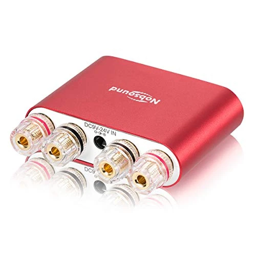 Nobsound NS-10G PRO 100W (50W x 2) Hi-Fi DSP Digital Bluetooth 5.0 Amplifier 2.0 Channel Stereo Power Audio Amp for Home Speakers Upgrade Version (with power supply, Red)