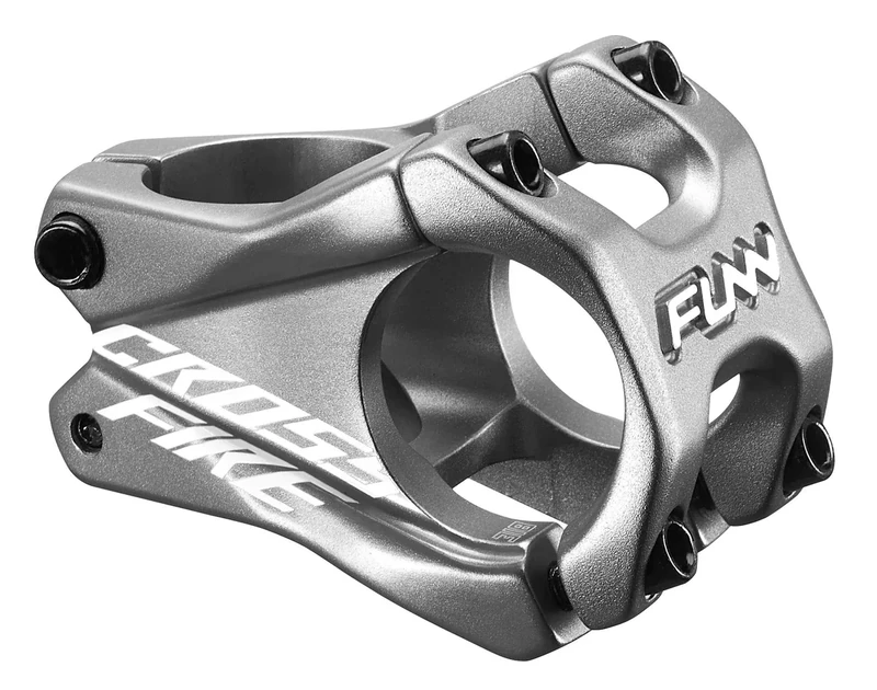 Funn Crossfire Mountain Bike Stem with 31.8mm Bar Clamp - Durable and Lightweight Alloy Bike Stem for Mountain Bike and BMX Bike, Length 35mm stem (Gray)