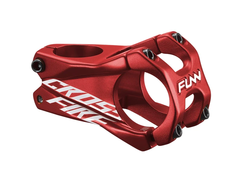 Funn Crossfire Mountain Bike Stem with 31.8mm Bar Clamp - Durable and Lightweight Alloy Bike Stem for Mountain Bike and BMX Bike, Length 50mm stem (Red)