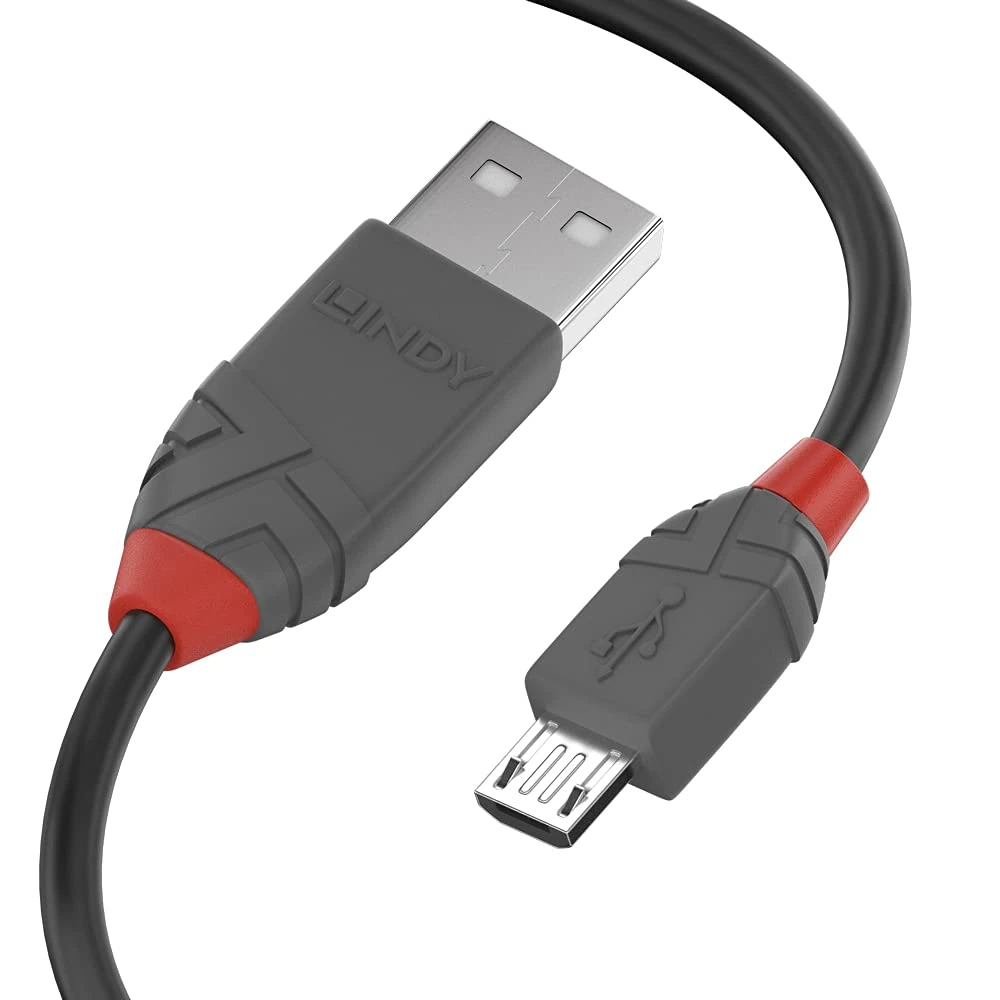 Lindy 2 m Anthra Line USB 2.0 Type A to Micro-B Cable - Black