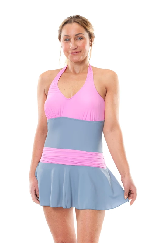 KesVir Ladies Incontinence Skirt Swimsuit Silver/Cameo, Size 10