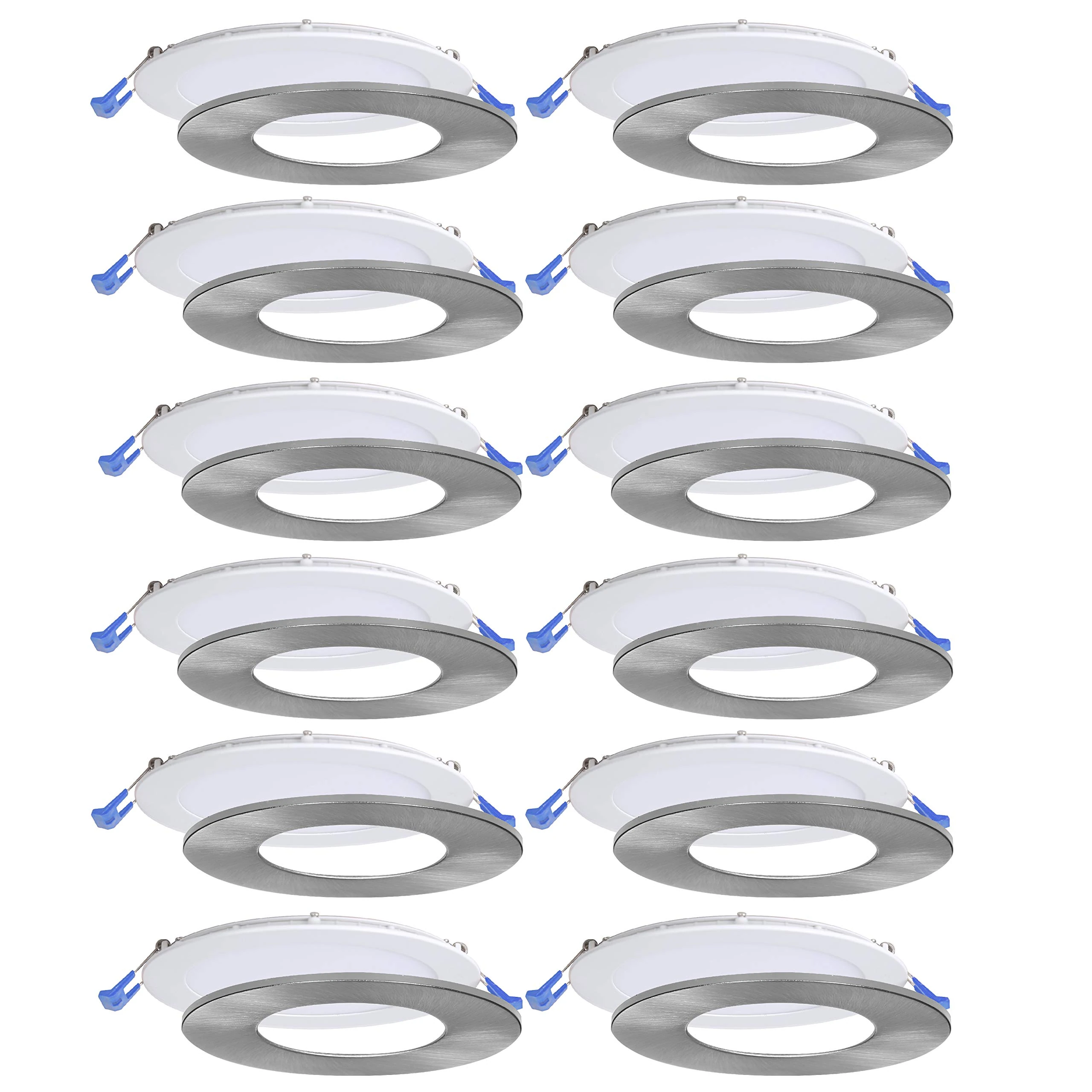 Nadair LED Slim Panel Light, Aluminum, White & Burshed Nickel
