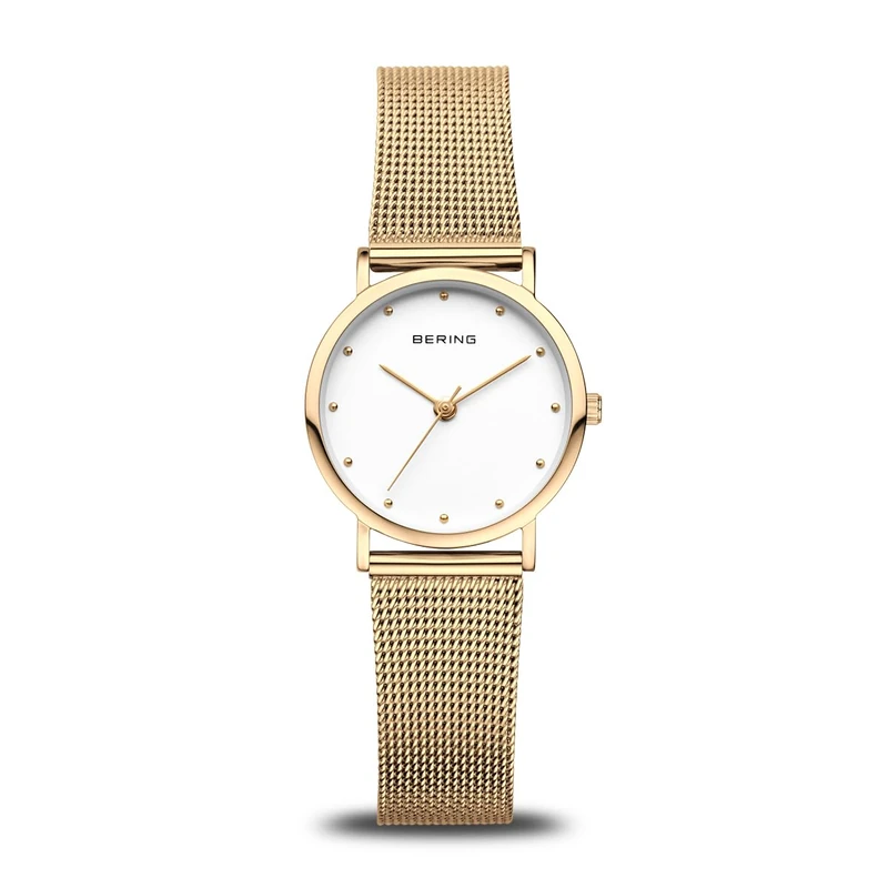 BERING Women Analog Quartz Classic Collection Watch with stainless steel Strap and Sapphire Crystal 13426-334, Gold, 26