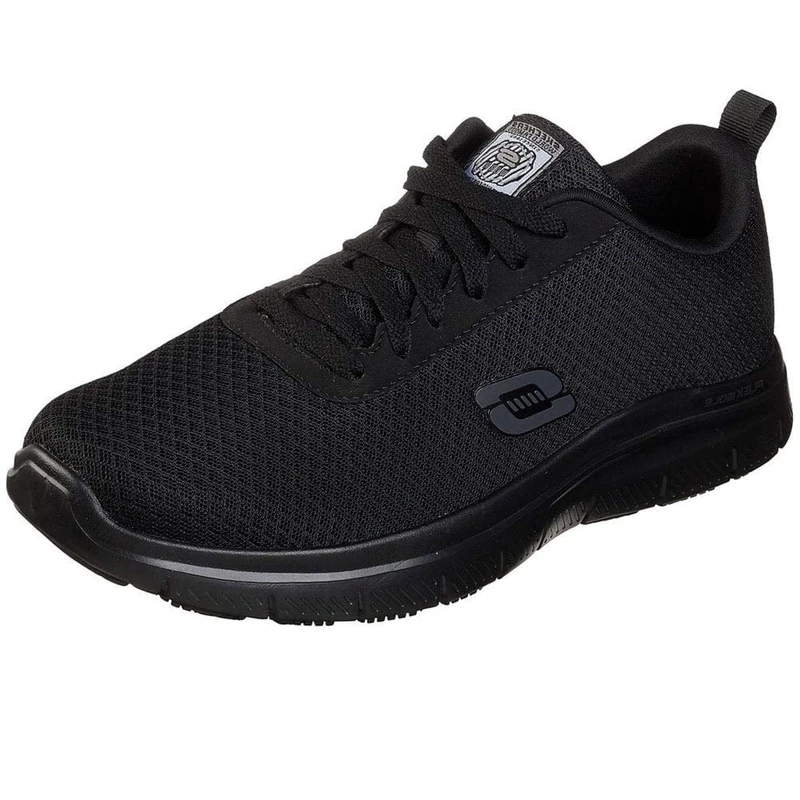 Skechers Men's Flex Advantage - Bendon SR Sneaker,Black Mesh Water Stain Repellent Treatment,8 UK