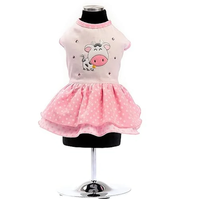 Trilly Tutti Brilli Piquet Dress with Polka Dots and Swarovski Stones, Pink - 1 Product