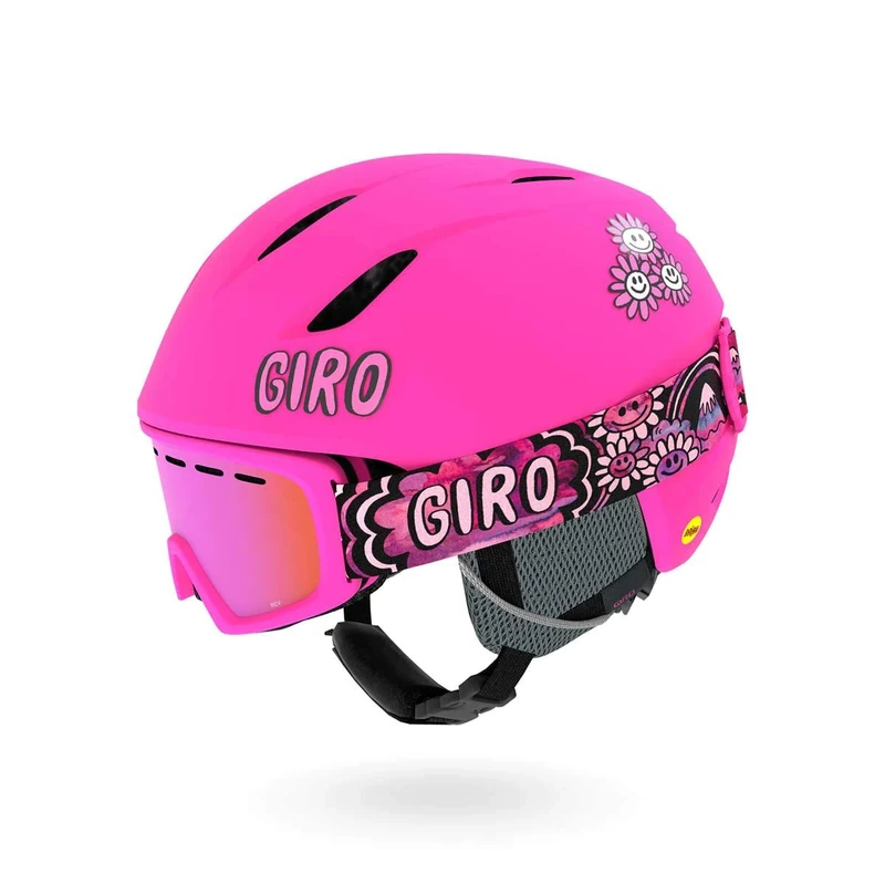 Giro Girrj Launch Snow Helmet/Goggles Combo Pack - Matte Bright Pink Psych Blossom, X-Small 48.5-52cm