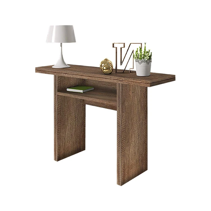 SELSEY LURDI - Multifunctional Console Table/Extendable Dressing Table/Compact Desk/Walnut