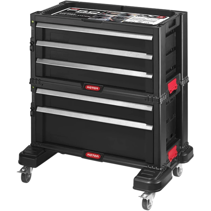 Keter 240762 5 Drawer Modular Garage & Tool Organizer, Black