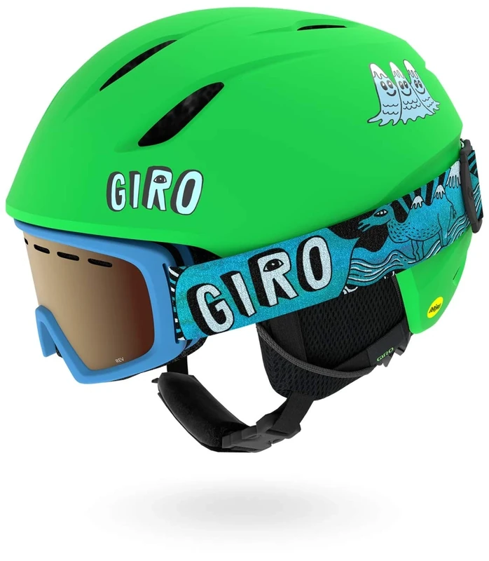 Giro GIRRJ Launch Snow Helmet/goggles Combo Pack - Matte Bright Green Tagazoo, S 52-55.5cm