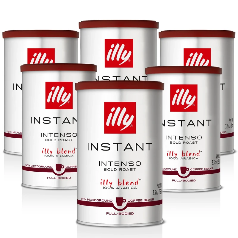 illy Intenso Instant Coffee, Dark Roast, 100% Arabica, Intense Taste, Ideal for Americano, 95g x 6