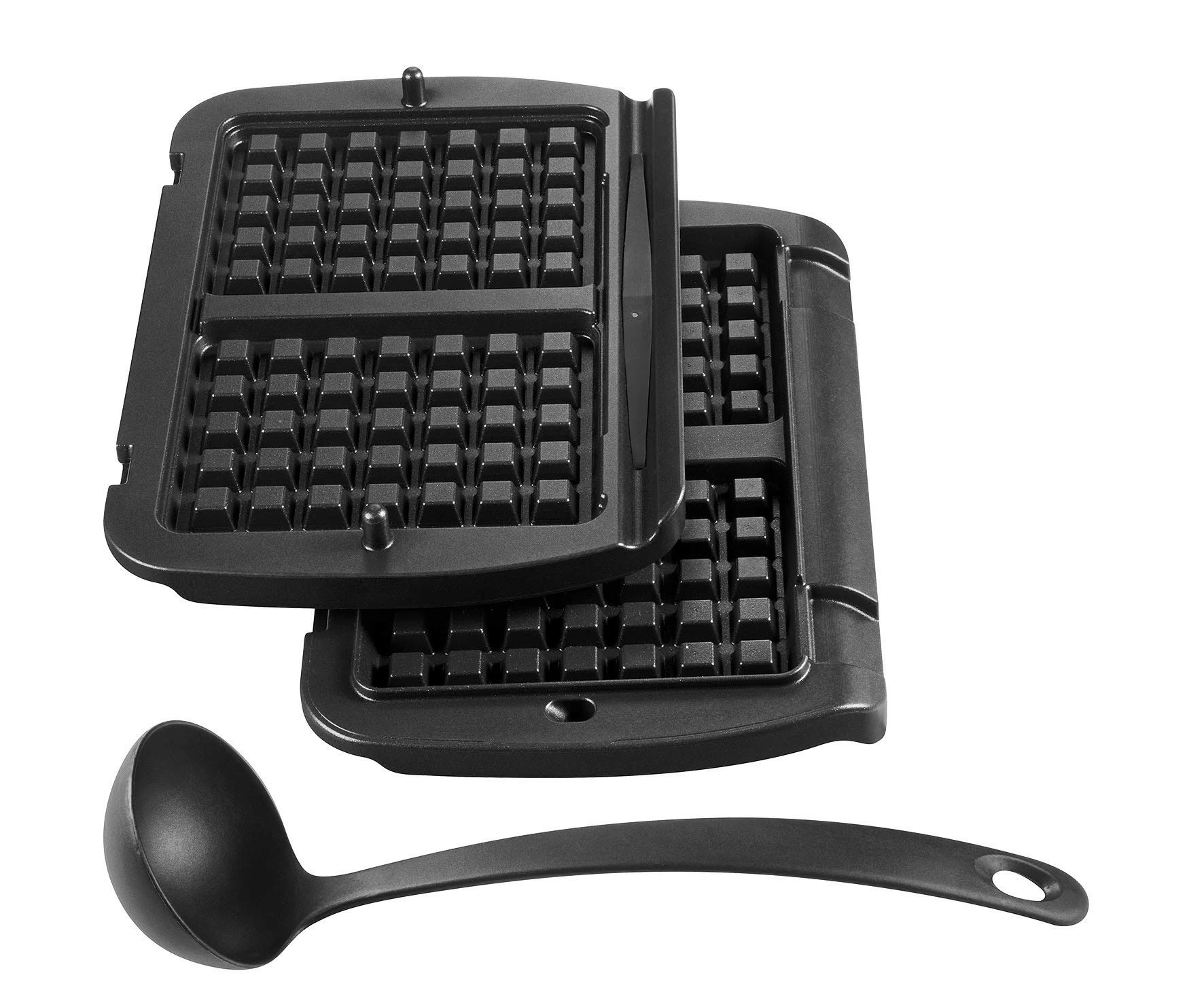 Tefal XA7238 Waffle Plates for Optigrill | Die Cast Aluminum | Non-Stick | Belgian Waffles | Easy Cleaning | Dishwasher Safe | Includes Ladle | 32 x 23 x 6 cm