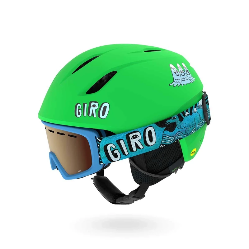 Giro GIRRJ Launch Snow Helmet/goggles Combo Pack - Matte Bright Green Tagazoo, XS 48.5-52cm