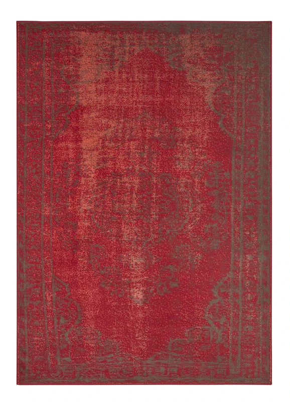 HANSE Home Cordelia Rug - Distressed Look Rug Short Pile Modern Vintage Design Rugs for Dining Room, Living Room, Children's Room, Hallway, Bedroom, Kitchen - Red Grey 160 x 230 cm