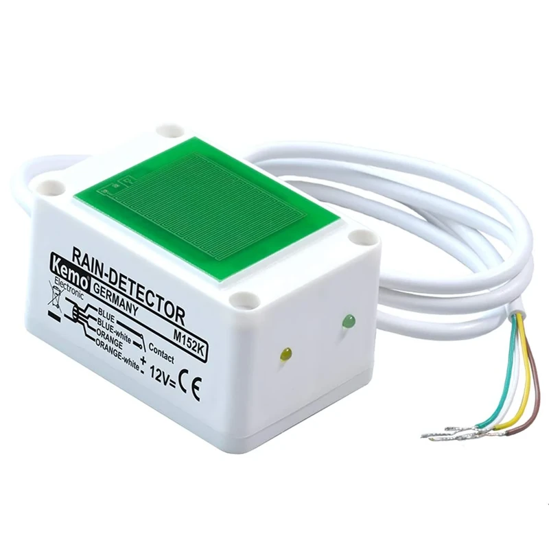 Kemo M152K Capacitive Rain Sensor, Relay Activation Even with Distilled Water, Adjustable Sensitivity, with 2 LED Indicators