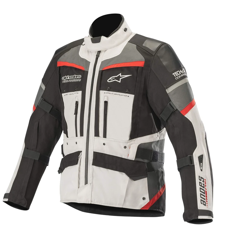 Alpinestars Motorcycle jackets Andes Pro Drystar Jacket Tech-air Compatible Light Gray Black Dark Gray Red, Gray/Black/Red, 4XL