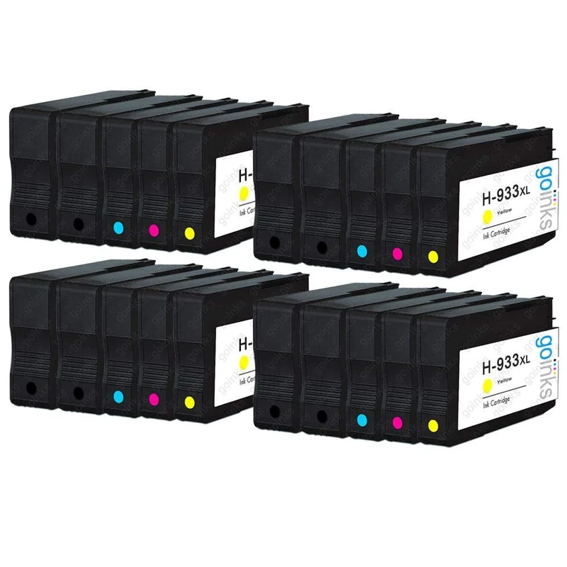 Go Inks 4 Sets of 4 + Extra Black Ink Cartridges to replace HP 932 & 933 (XL Capacity) for use with HP Officejet Printers (20 Inks)