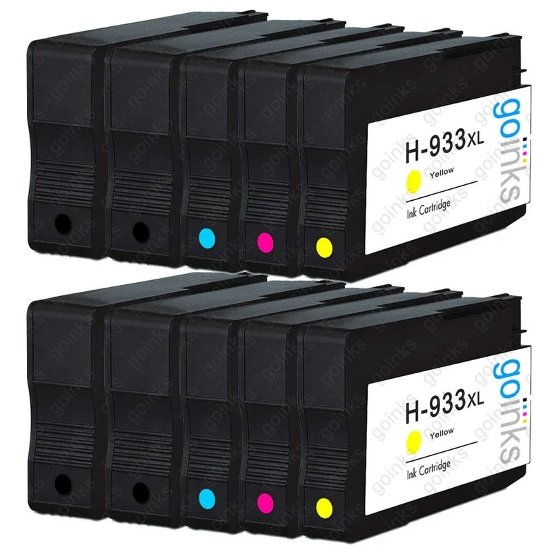 Go Inks® 2 Sets of 4 + Extra Black Ink Cartridges to replace HP 932 & 933 (XL Capacity) for use with HP Officejet Printers (10 Inks)