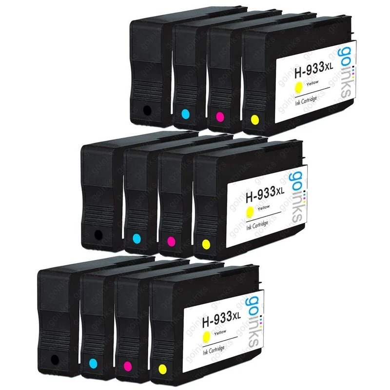 Go Inks 3 Sets of 4 Ink Cartridges to replace HP 932 & 933 (XL Capacity) for use with HP Officejet Printers (12 Inks)