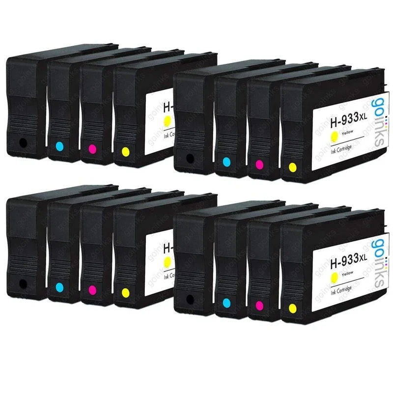 Go Inks 4 Sets of 4 Ink Cartridges to replace HP 932 & 933 (XL Capacity) for use with HP Officejet Printers (16 Inks)